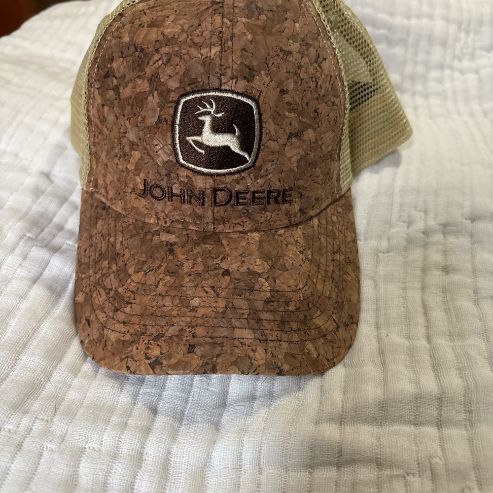John Deere Cork and Tan Mesh Cap